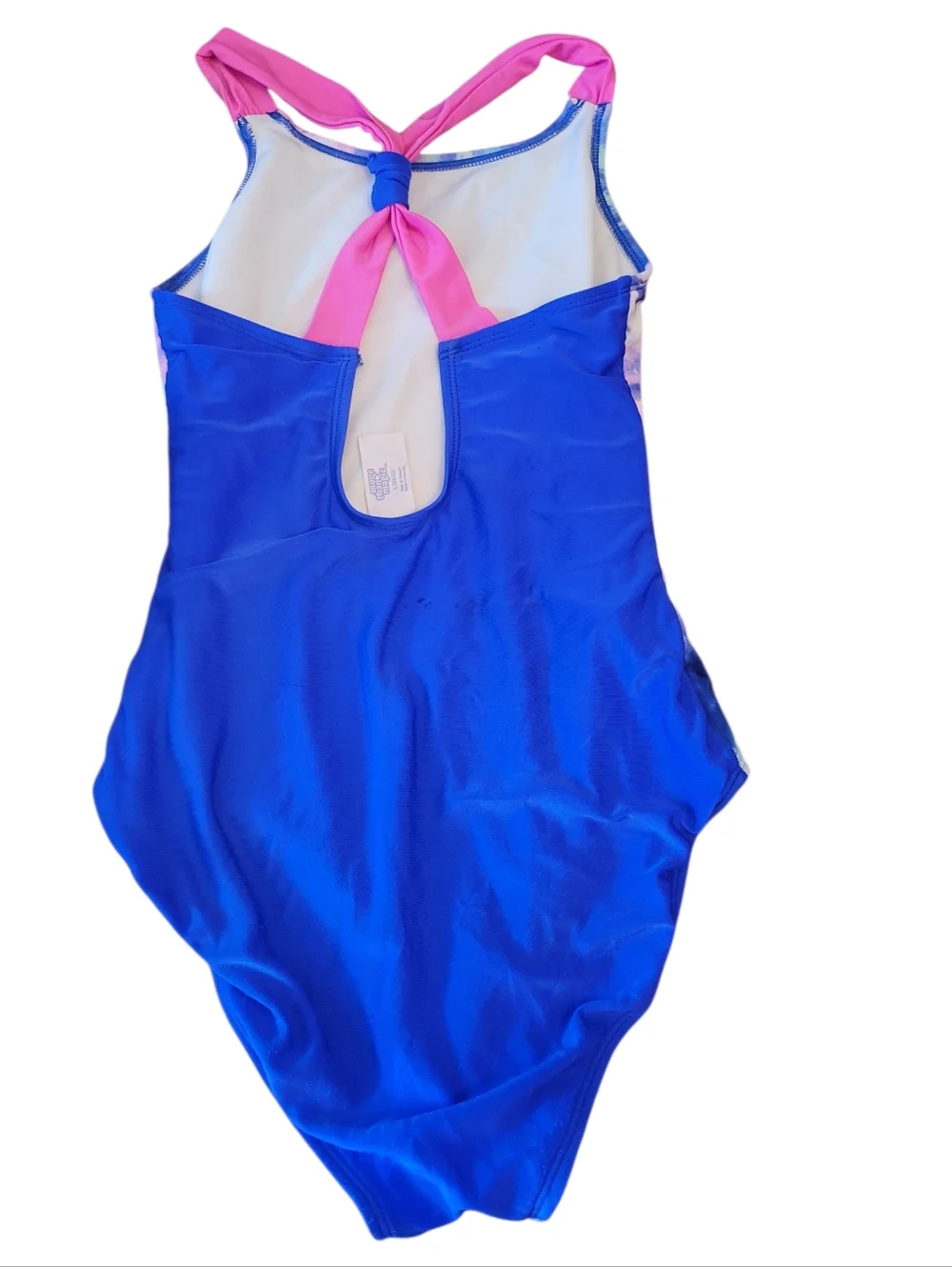 More Than Magic Swimsuit One Piece‎ Tie Dye Heart Crossed Straps Girls L (10/12)